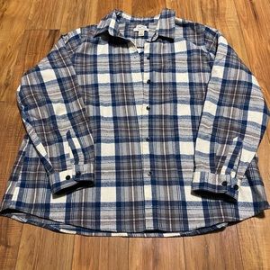 L.L. Bean Plaid Flannel Shirt Size 1X